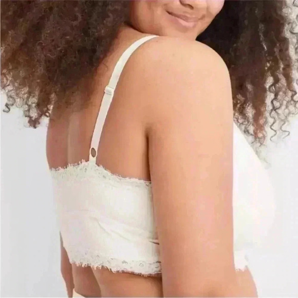 New with tags aerie RIBBED EYELASH LACE TRIM
LONGLINE beige bralette top - Picture 7 of 8